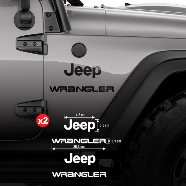 Adesivi per Auto e Moto: Set 2X Lato Jeep Wrangler 