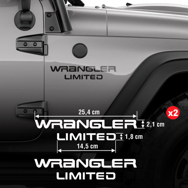Adesivi per Auto e Moto: Set 2X Wrangler Limited Lato  0
