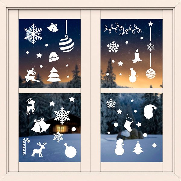 per finestre e soggiorni Viahwyt Adesivi da parete natalizi che si illuminano al buio decorazioni creative per la casa e il negozio 