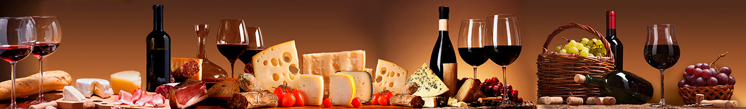 Fotomurali : Natura morta, formaggio e salsicce