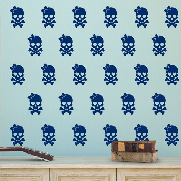 Adesivi Murali: Set 15X Teschi con nastro