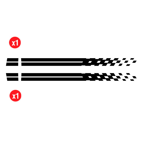 Adesivi per Auto e Moto: Fianchi in Vinile 2x Set Racing Piazze