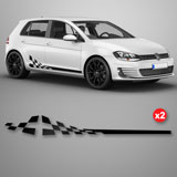 Adesivi per Auto e Moto: Fianchi in Vinile 2x Set Racing Bandiere Arrivo 2