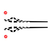 Adesivi per Auto e Moto: Fianchi in Vinile 2x Set Racing Bandiere Arrivo 4