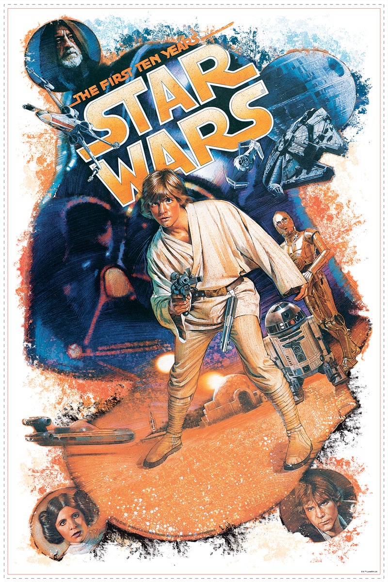 Adesivi Murali: Star Wars Retro Luke Skywalker