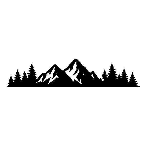 Adesivi per Auto e Moto: Silhouette Montagna e Foresta