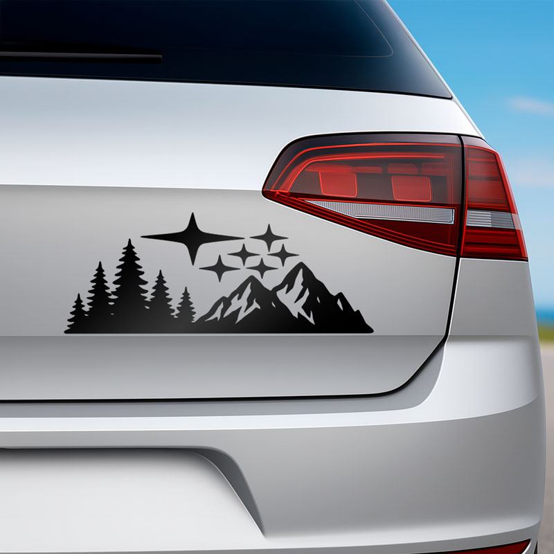 Adesivi per Auto e Moto: Foresta Montagne Stelle Subaru