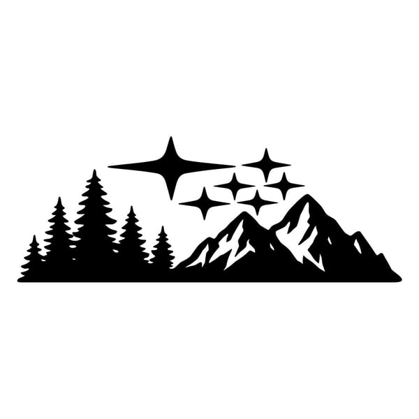 Adesivi per Auto e Moto: Foresta Montagne Stelle Subaru