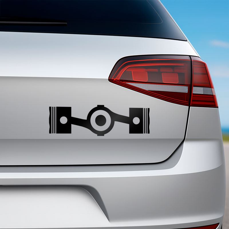 Adesivi per Auto e Moto: Motore Boxer Subaru con Testo 'Symmetrical AWD'