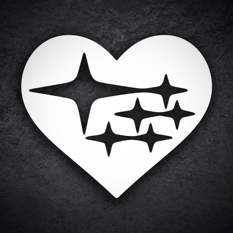 Adesivi per Auto e Moto: Cuore di Subaru