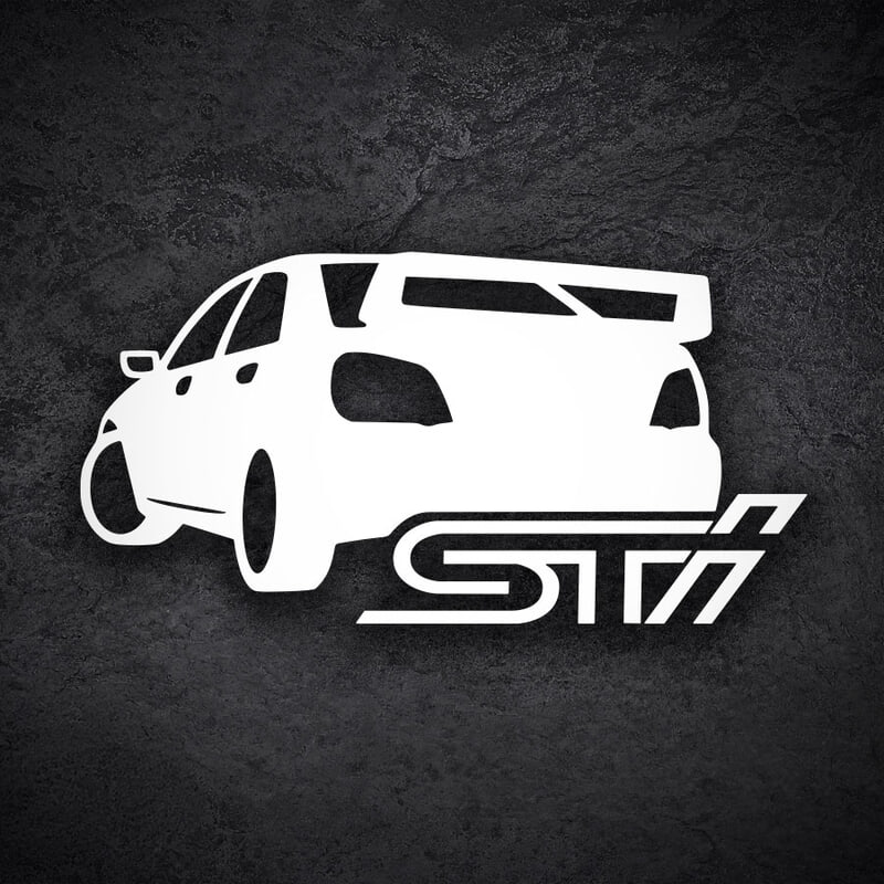 Adesivi per Auto e Moto: Posteriore Subaru WRX STI con Logo