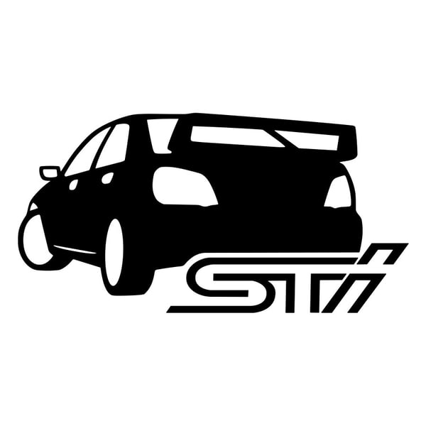 Adesivi per Auto e Moto: Posteriore Subaru WRX STI con Logo
