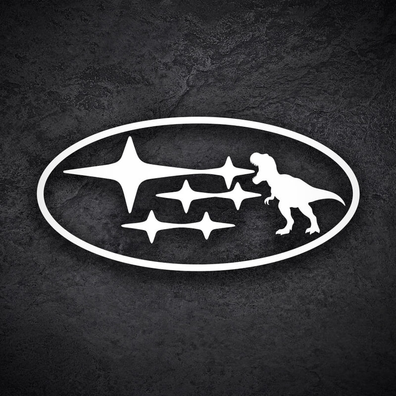 Adesivi per Auto e Moto: Dinosauro T-Rex Subaru Fan Art