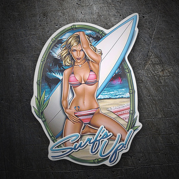 Adesivi per Auto e Moto: Ragazza del Surf's Up