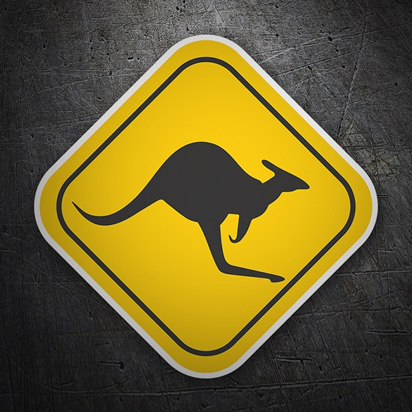 Adesivi Murali: adesivo Pericolo segno kangaroos