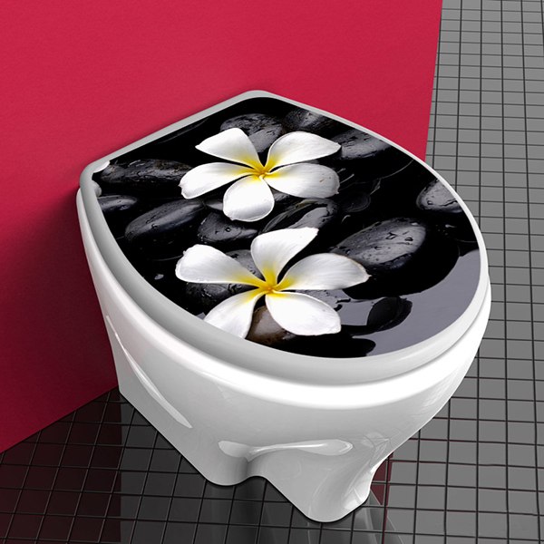 Adesivi Murali: Top Servizi igienici fiori frangipani