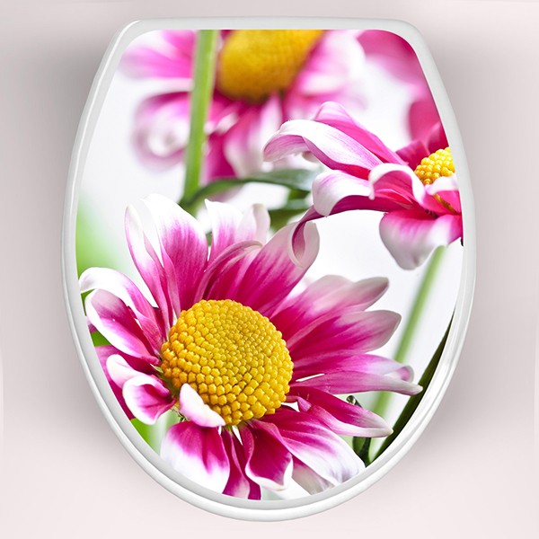 Adesivi Murali: Top wc fiori rosa