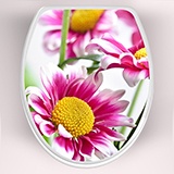 Adesivi Murali: Top wc fiori rosa 3