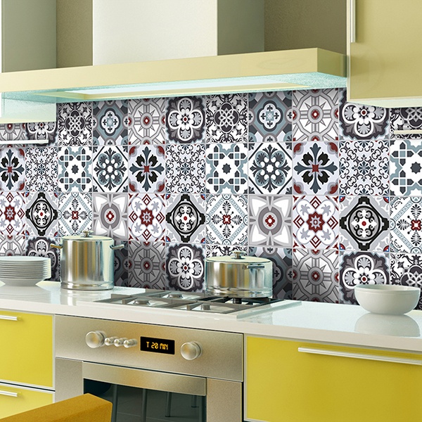 Adesivi Murali: Kit 48 mattonelle per da cucina tradizionale 1