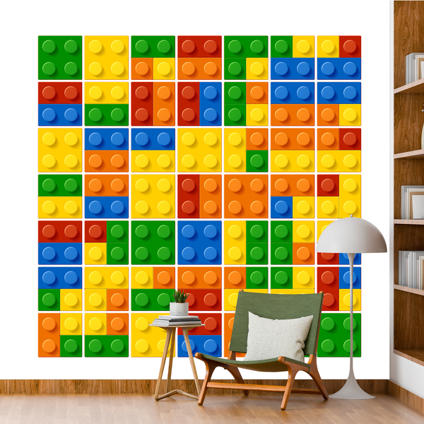 Adesivi Murali: Kit 49 adesivo per Piastrelle Lego