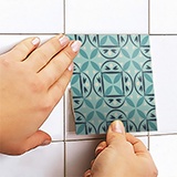 Adesivi Murali: Kit 48 piastrelle verde per bagno 5