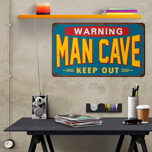 Adesivi Murali: Warning Man Cave