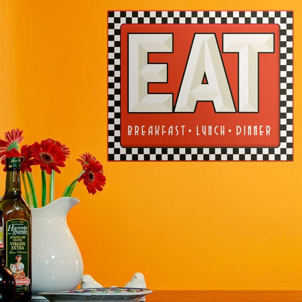 Adesivi Murali: Eat Breakfast Lunch Dinner