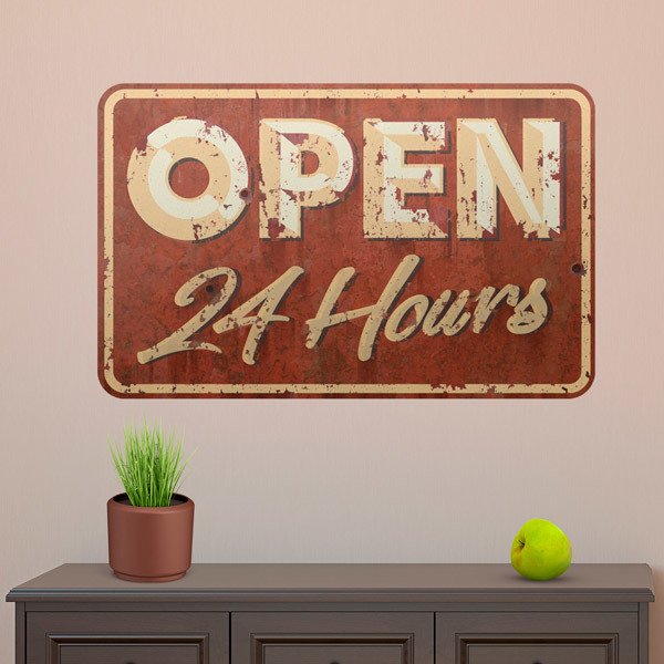 Adesivi Murali: Open 24 Hours