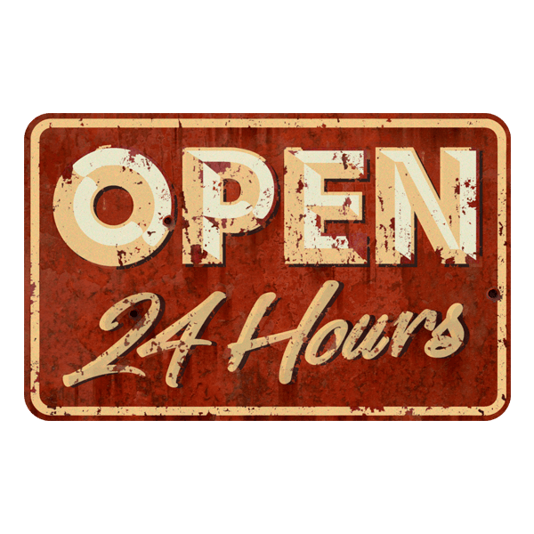 Adesivi Murali: Open 24 Hours