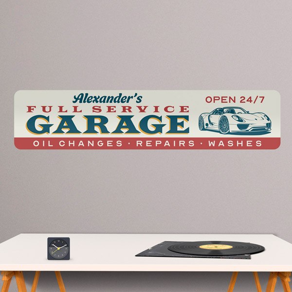 Adesivi Murali: Garage Full Service Personalizzato