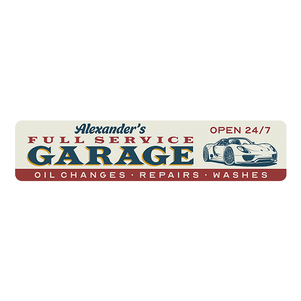 Adesivi Murali: Garage Full Service Personalizzato 0