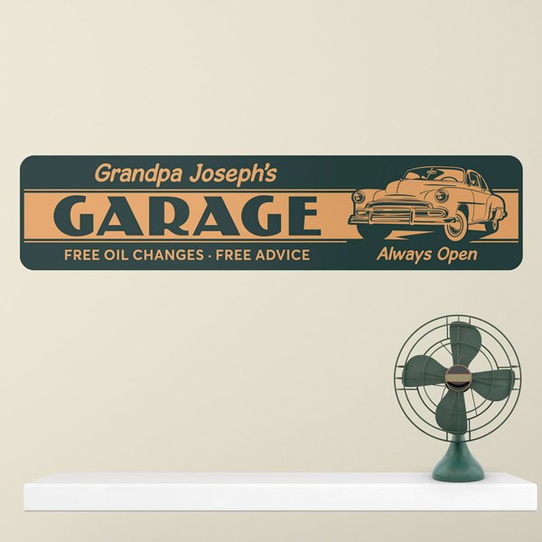 Adesivi Murali: Garage Always Open Personalizzato