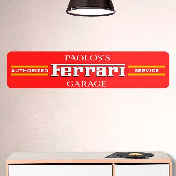Adesivi Murali: Ferrari Garage Personalizzato 1