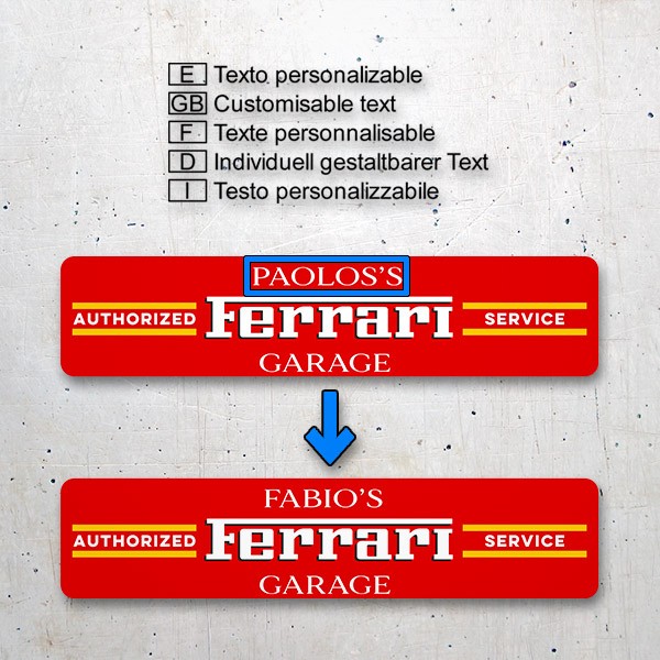 Adesivi Murali: Ferrari Garage Personalizzato