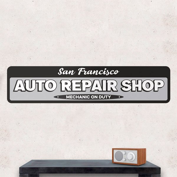 Adesivi Murali: Auto Repair Shop Personalizzato 1