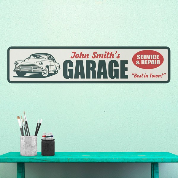 Adesivi Murali: Garage Service & Repair Personalizzato