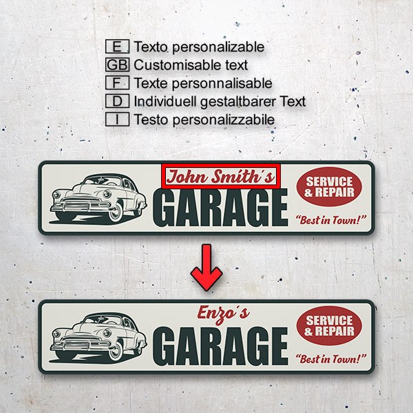 Adesivi Murali: Garage Service & Repair Personalizzato