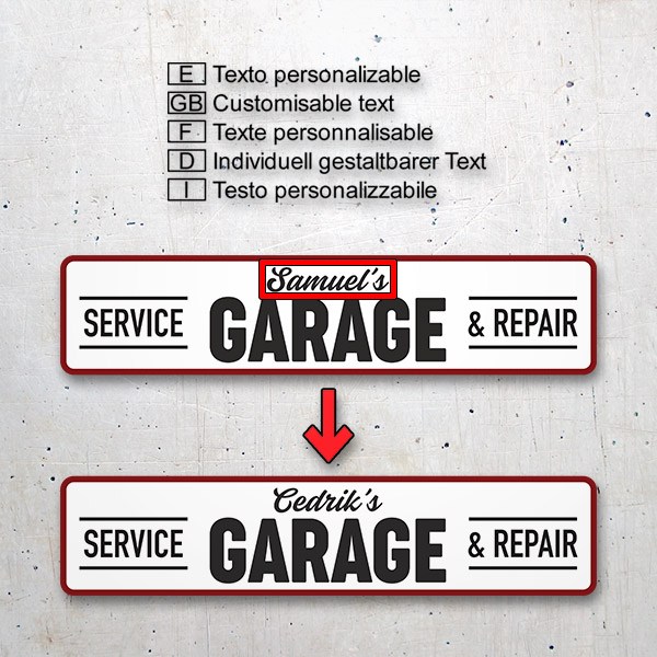 Adesivi Murali: Service Garage Personalizzato