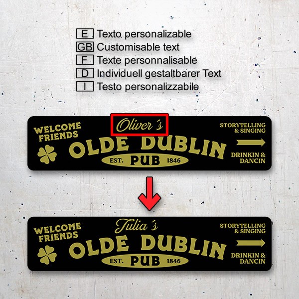 Insegna Personalizzata Olde Dublin Pub 3