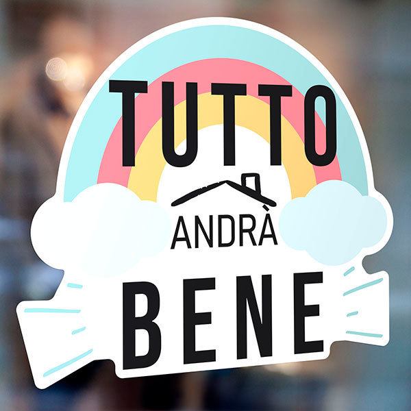 Adesivi Murali: Arcobaleno Tutto andrà bene