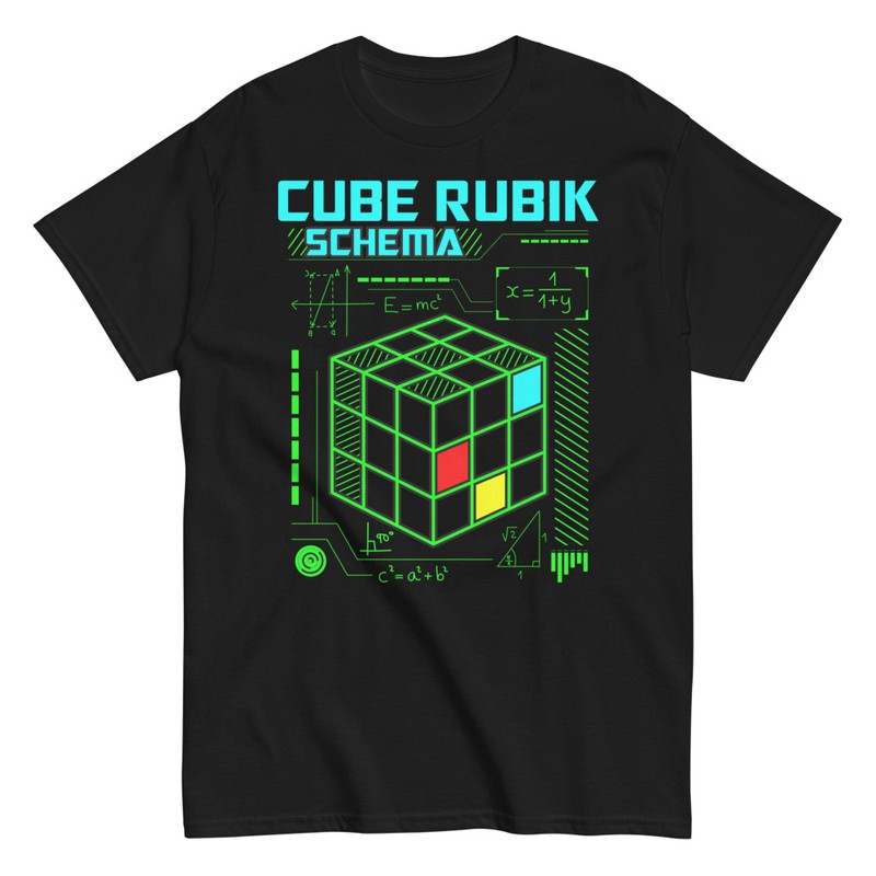 Magliette: Schema Neon Cubo Rubik