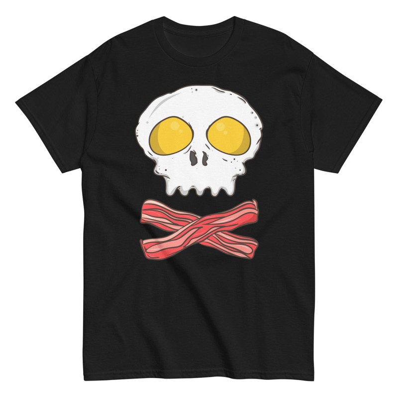 Magliette: Teschio Pirata Uova e Bacon