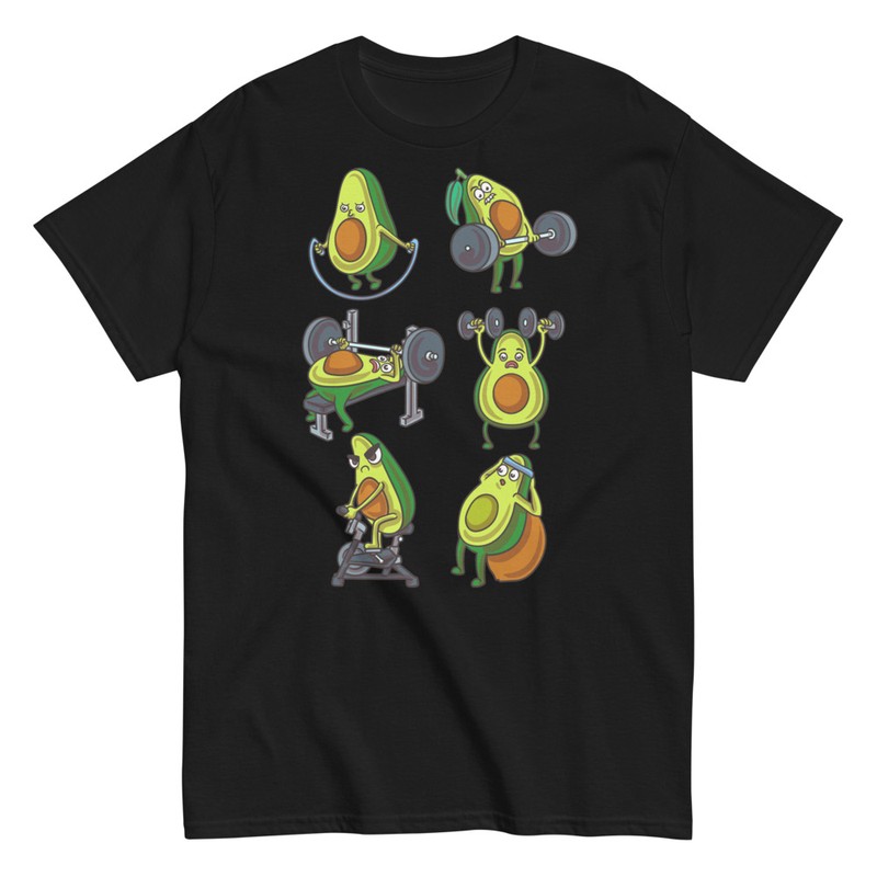 Magliette: Divertente Routine di Palestra Avocado