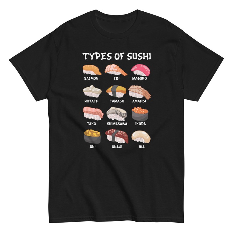 Magliette: Maglietta Tipi di Sushi