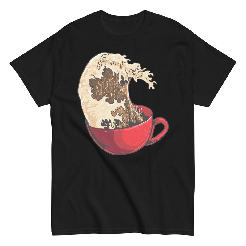 Magliette: Maglietta Tazza di Caffè Grande Onda Kanagawa Dive