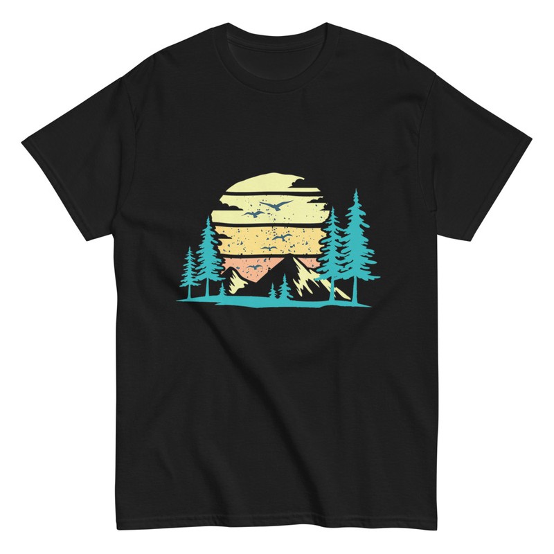 Magliette: Foresta e Tramonto Retro