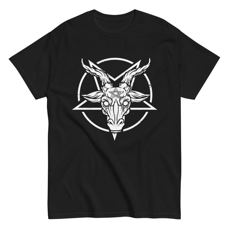 Magliette: Capra Demoniaca Pentagramma Bianco Halloween