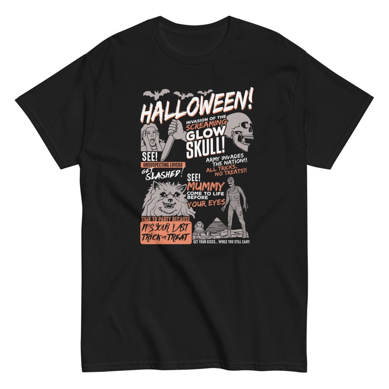Magliette: Fumetto di Film Horror Retrò di Halloween