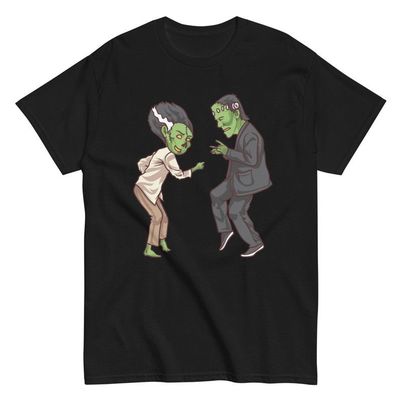 Magliette: Frankenstein e Sposa Ballano Pulp Fiction Hallowee