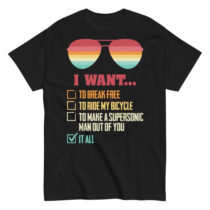 Magliette: Maglietta Rock Canzoni dei Queen 'I Want...'